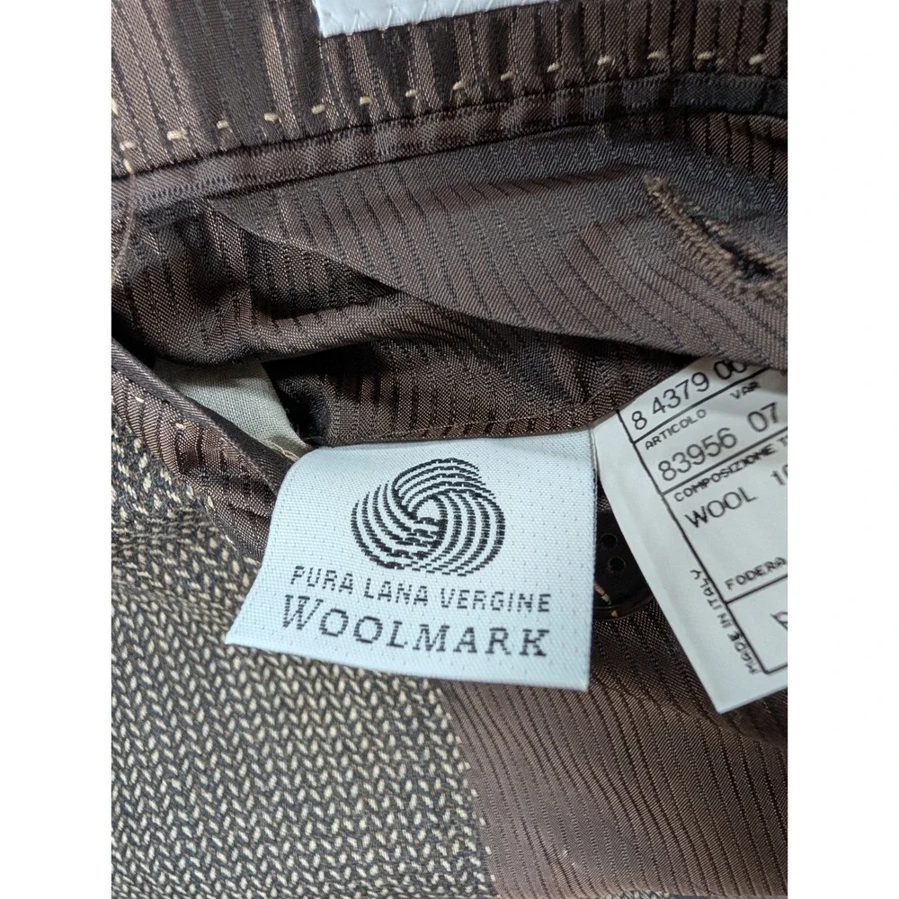 Pal Zileri 56L EU (46L US) Sport‎ Coat Brown Herringbone Virgin Wool Made Italy
